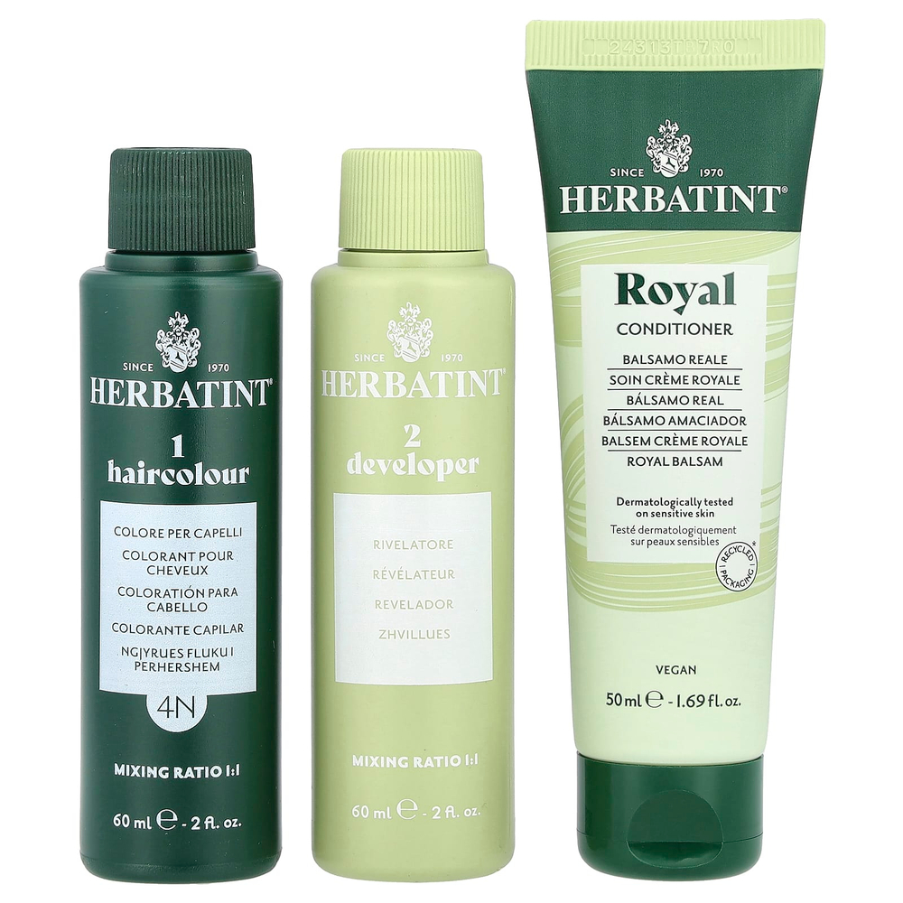 Herbatint, Перманентная гель-краска для волос, 4N, каштан, 135 мл