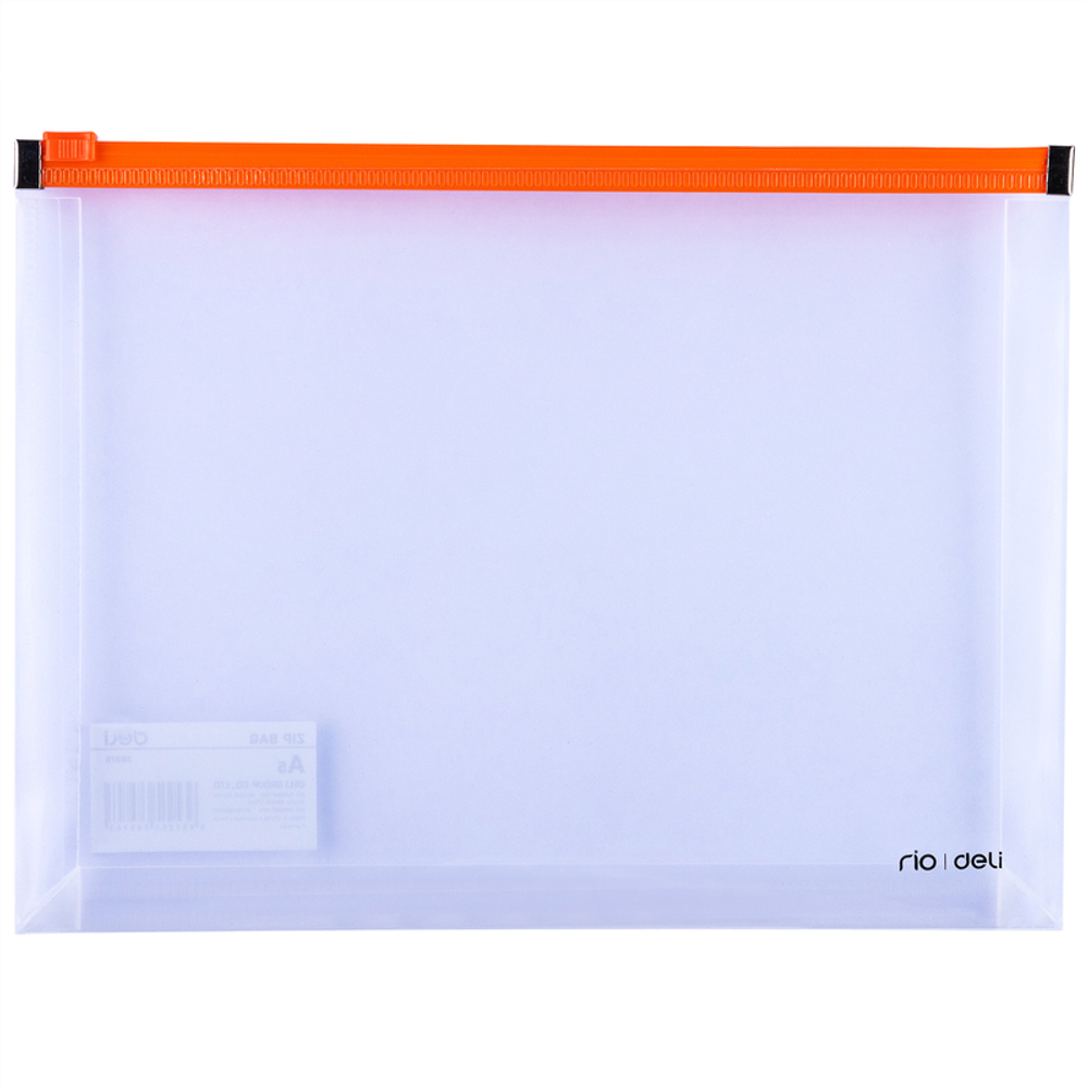 Папка-конверт на молнии DELI "RIO", А5, 0,18 мм, ассорти