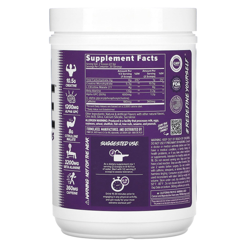 Finaflex, Engage, предтренировочный комплекс для фриков, лимонад, 545 г (19,3 унции)