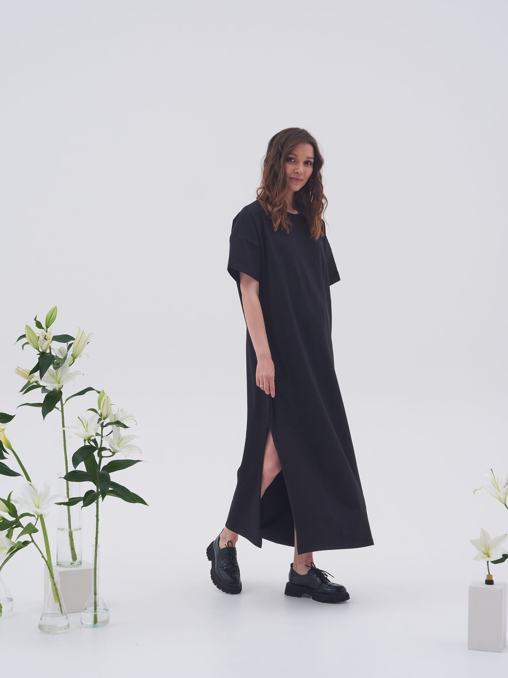 Платье футболка Миди