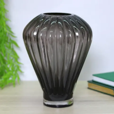 Ваза стеклянная «GREY GLASS» 19*25см