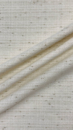 Твид хлопок с люрексом молочный с золотыми вкраплениями