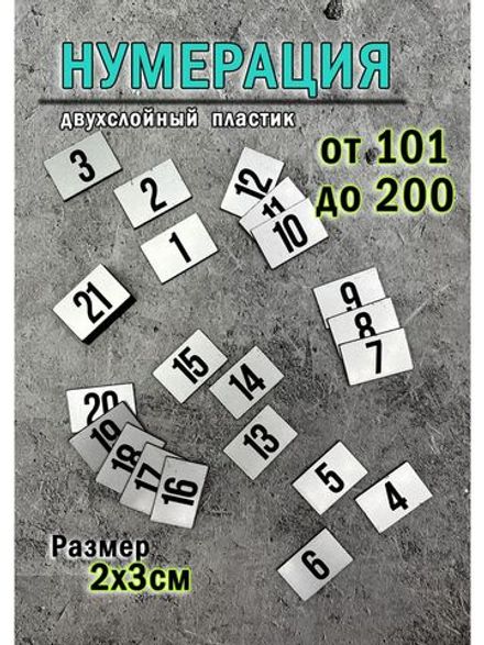 Нумерация гардеробная 101-200