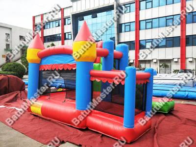 Детский надувной батут "Мини-замок" с горкой 3,5*3,5*3 м