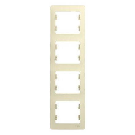 Рамка 4-м Glossa вертикал. беж. SE GSL000208