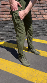 Брюки олива эластан