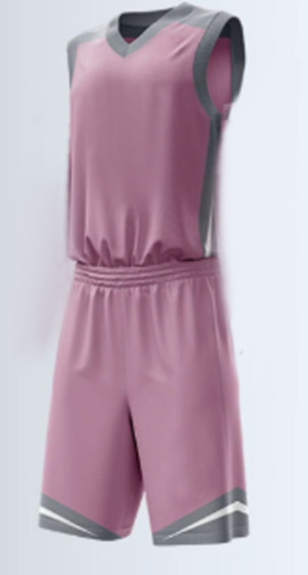 Баскетбольная форма розовая с серыми 132