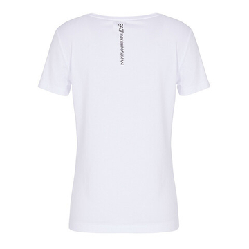 Женская теннисная футболка EA7 Women Jersey T-Shirt - white/Размер L