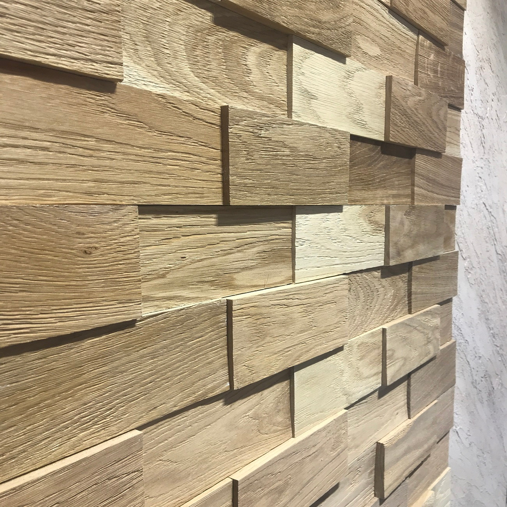 Деревянная 3Д мозаика Ясень кирпич