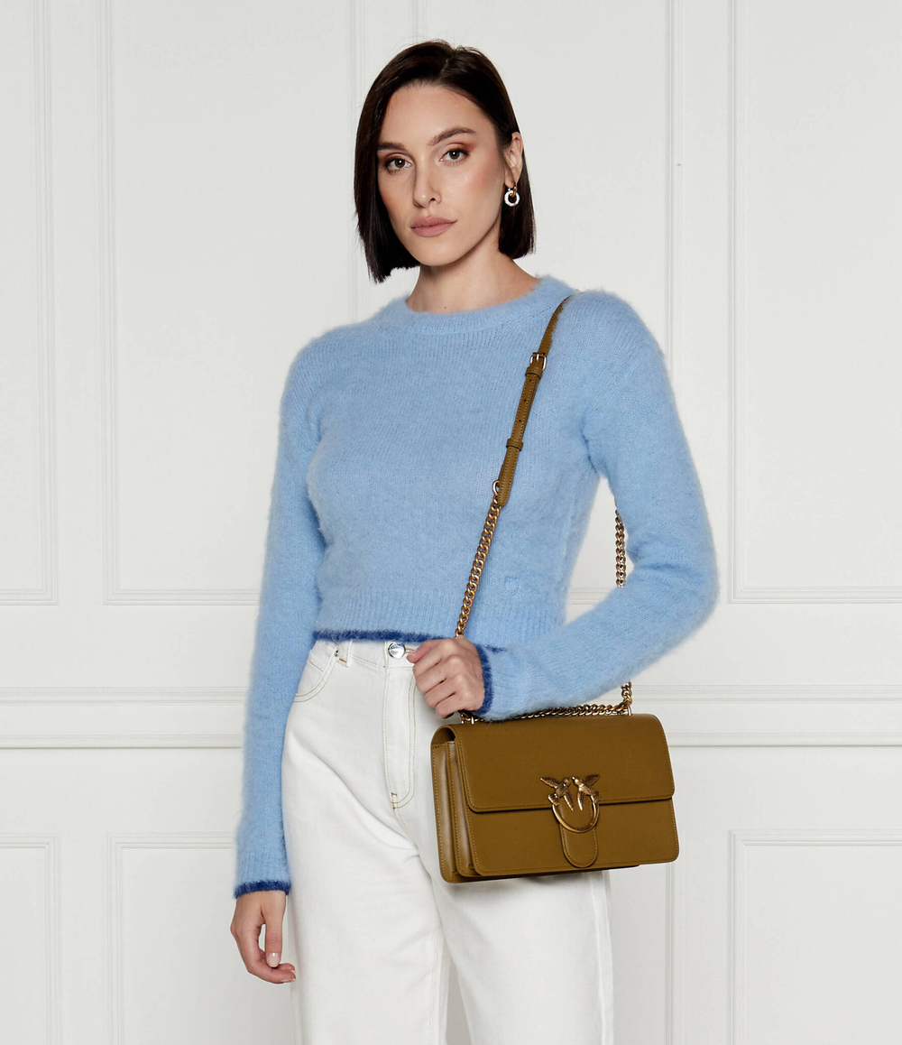 Кожаная сумка через плечо LOVE ONE CLASSIC Pinko - оливковый(100941 A0F1)