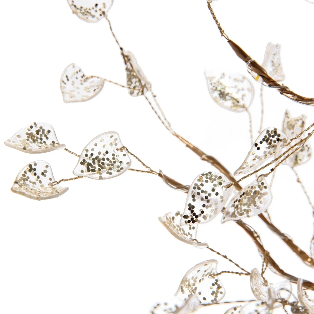 Дерево декоративное «Зимнее чудо» 50 cм, (с подсветкой на батарейках 2хАА), Золото