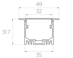 Профиль врезной алюминиевый LC-LPV-3250-2 Anod
