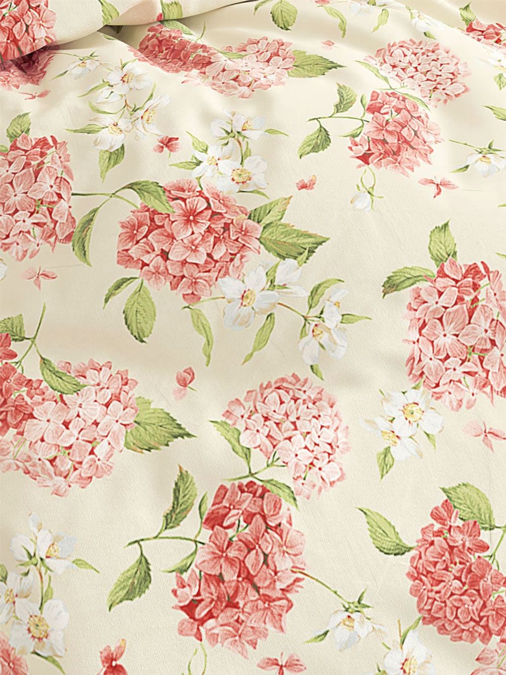 Простынь на резинке Сказка "Гортензия" 90х200 см, перкаль