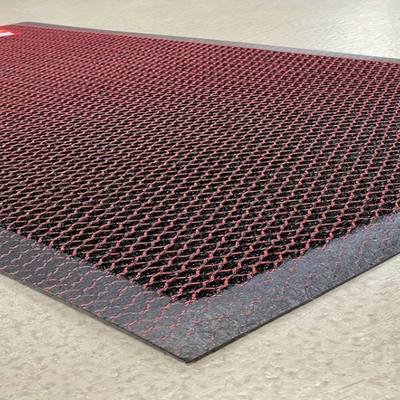 Коврик придверный КОЛЬЧУГА 45х75см. black+red черный+красный