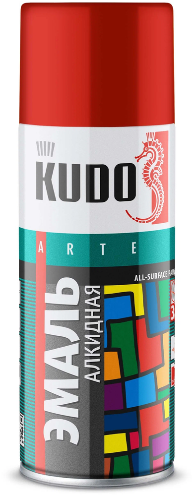 Эмаль алкидная красный KU-1003 (0,52л) KUDO
