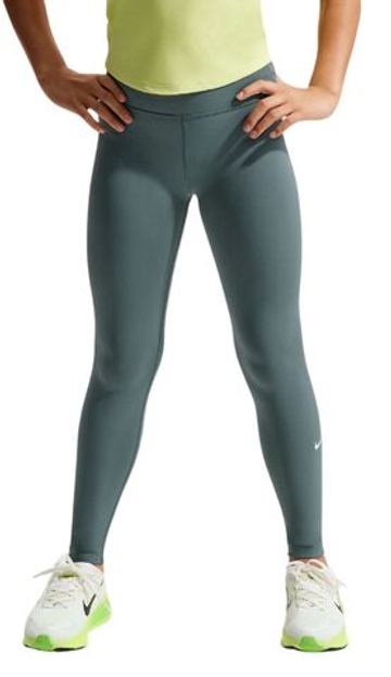 Брюки для девочки теннисные Nike Girls One Dri-FIT High-Waisted - mineral slate/white