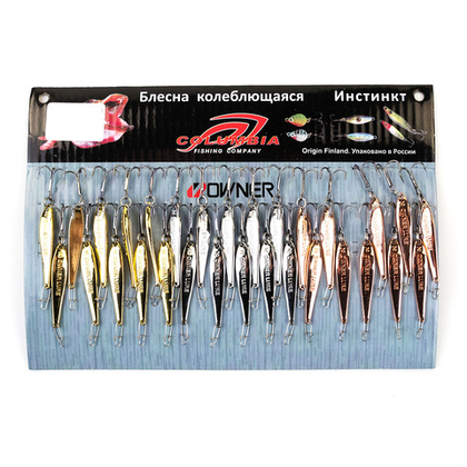 Блесна зимняя Columbia "Окуневая" ЛСМ, малая, на блистере (45мм, 3.8гр), 30шт/уп