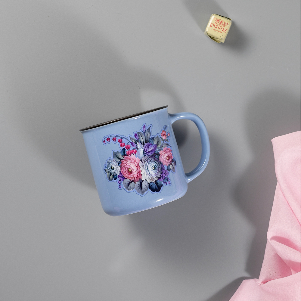 Кружка голубая «Дача» 250 мл.