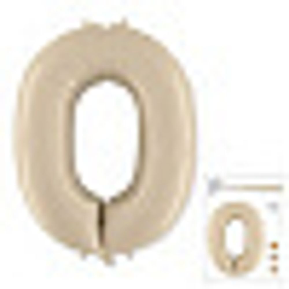 FM Шар 40'' / 102 см "Цифра 0" Кремовый (БГ-60)