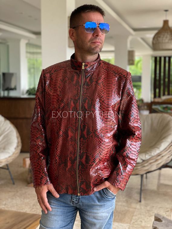 Мужская куртка из кожи питона JT-119