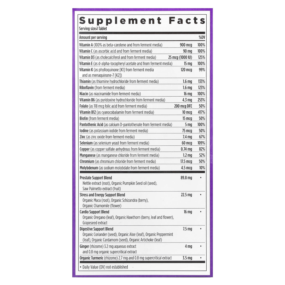 New Chapter, One Daily Every Man's Multivitamin 40+, 96 вегетарианских таблеток