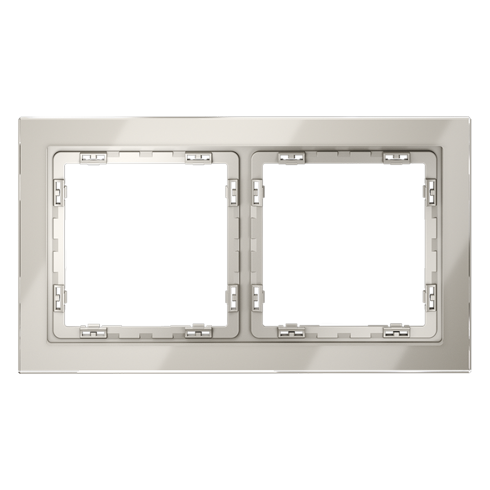 Рамка стеклянная на 2 поста, (кашемир, стекло) Voltum S70 VLS110203