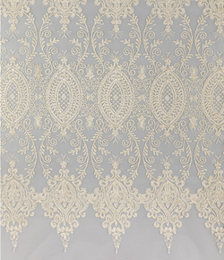 Тюль Legrand Долорес белый с золотом с фигурным краем