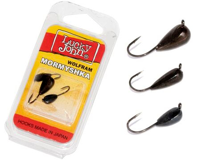 Мормышки вольфрамовые Lucky John 3шт набор 18 НИМФА с петелькой MIX 030/040/050/B блистер