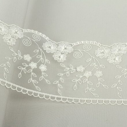 Кружево "Gamma" ,"сетка" 1356, 105 мм, кремовый