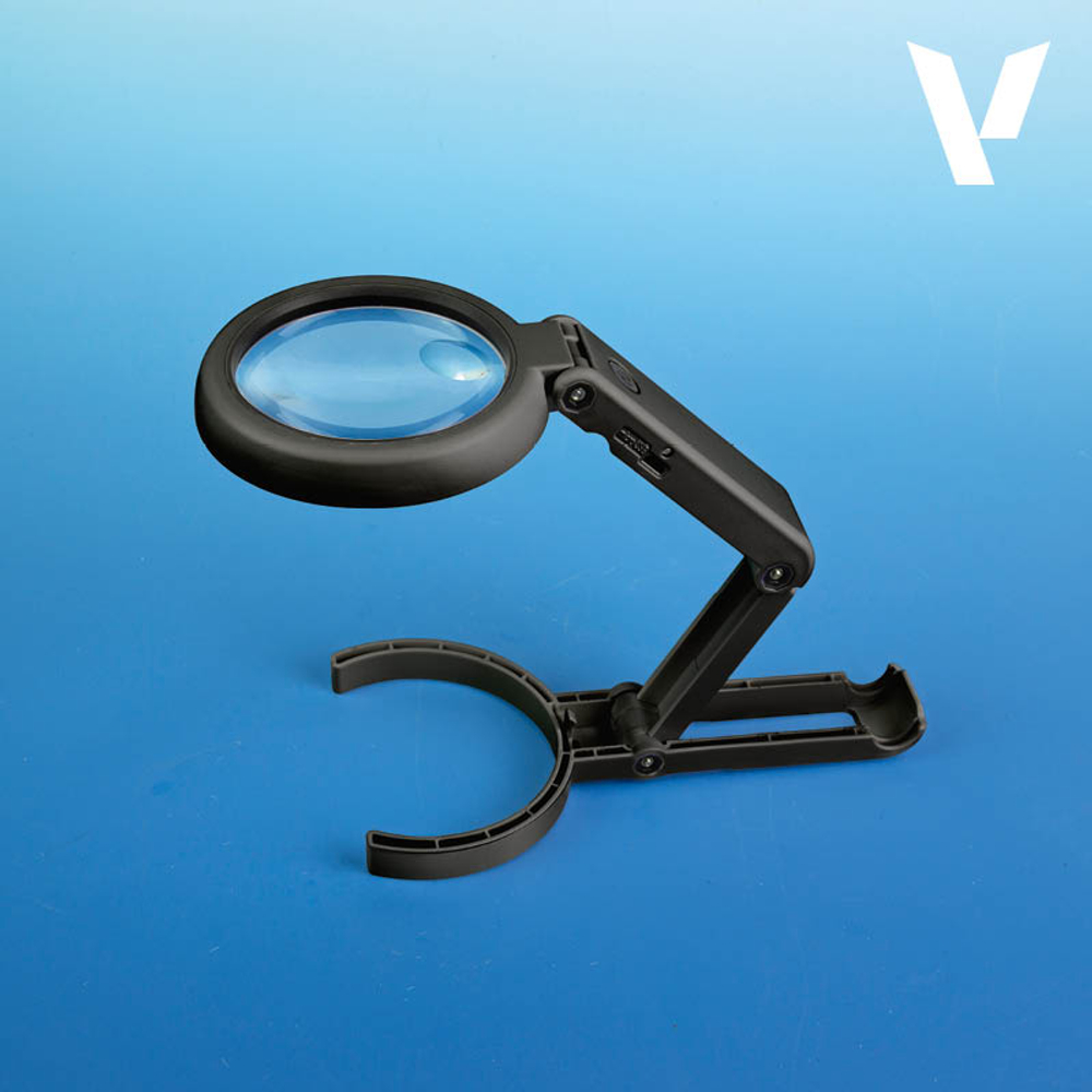 Складная лупа с подставкой Foldable LED Magnifier (with inbuilt stand)
