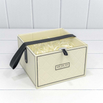 Коробка 19х19х12 см с прозрачной крышкой и ручкой (Бежевый)