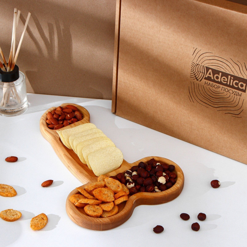 Деревянное блюдо для подачи в форме члена (32,5 х 20 х 1,7 см) (Цвет: коричневый)