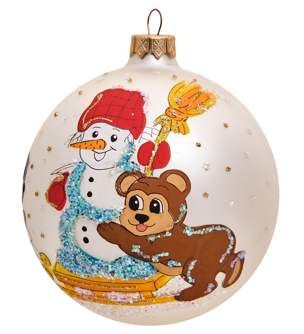 Элита НФШ-1493 Ел.украшение Шар «Снеговик, мишка, зайка» 100 мм