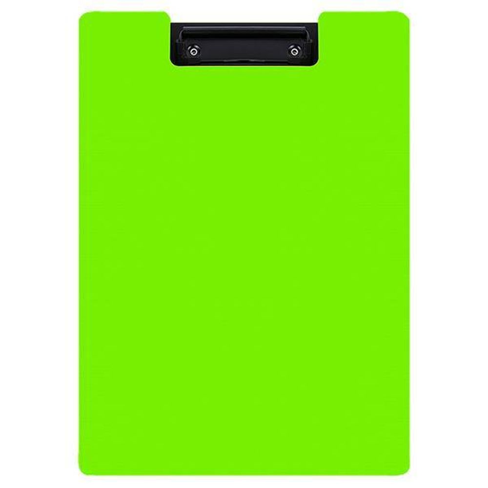 Планшет inФОРМАТ А4 вертик. пластик PP черно-зеленый с крышкой с зажимом