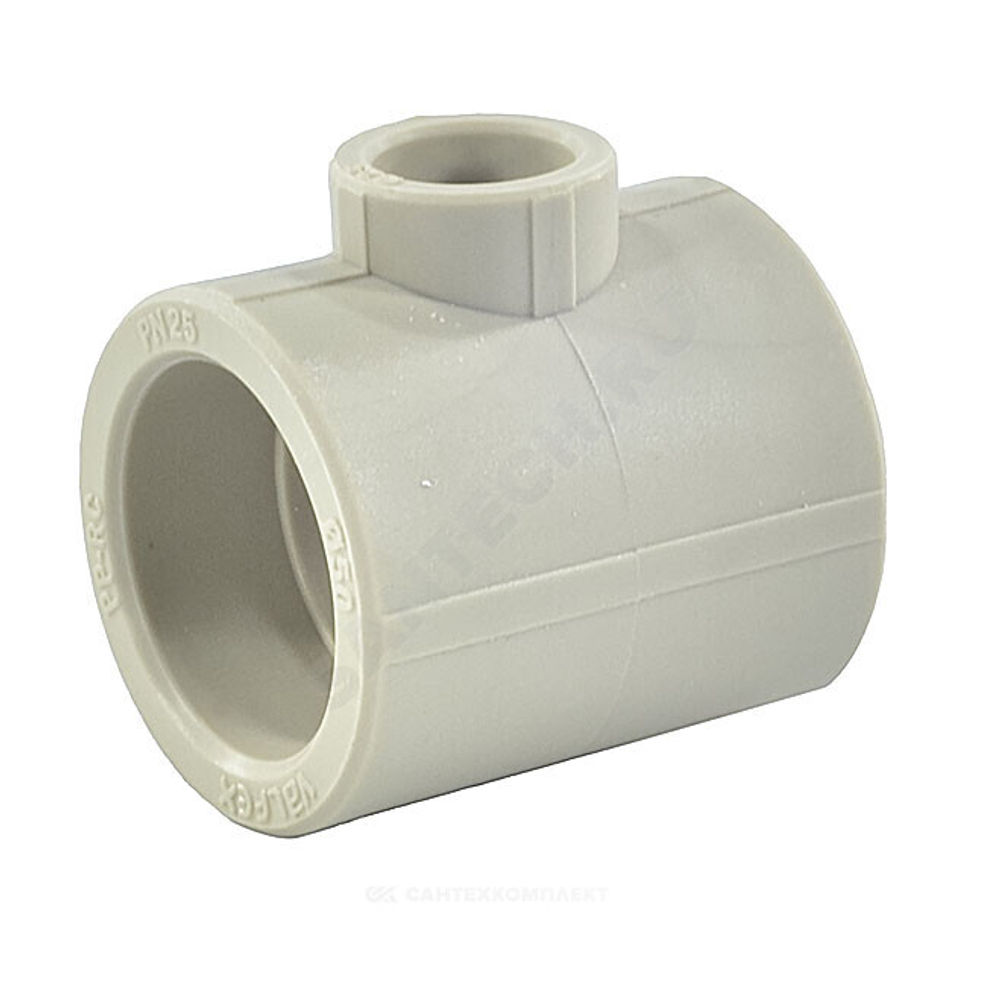 Тройник PP-R переходной серый Дн 40х25х40 внутренняя пайка VALFEX 10402540Г