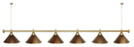 Лампа STARTBILLIARDS 6 пл. (плафоны зеленые,штанга зеленая,фурнитура золото)