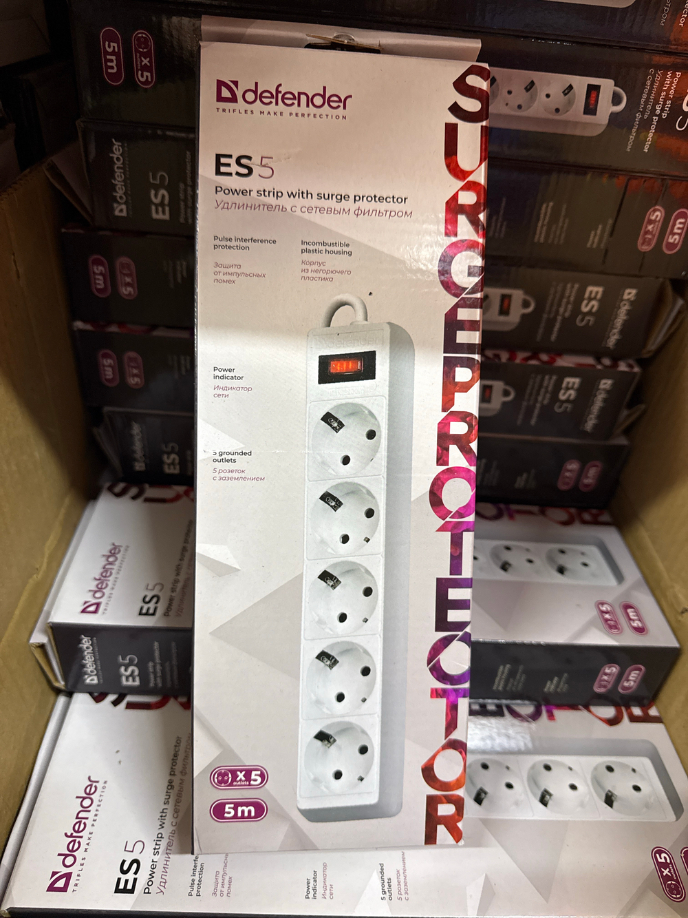 Сетевой фильтр  Defender 5.0 метров