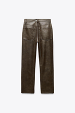 Укороченные брюки bootcut из искусственной кожи — zw collection