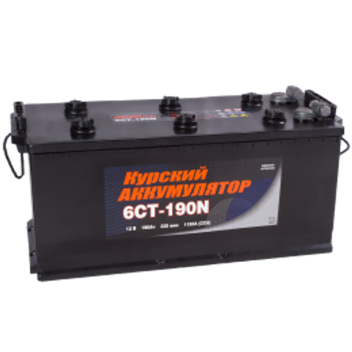 Аккумулятор 6СТ-190 А.ч., п.п., N+, КУРСКИЙ АККУМУЛЯТОР (конус) с переходником под болт