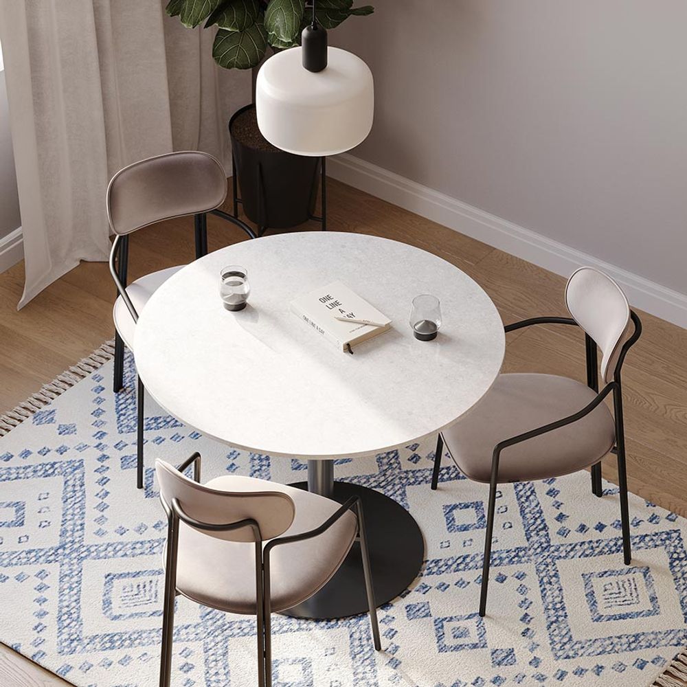 Стул Ror, Round, велюр, черный/серый