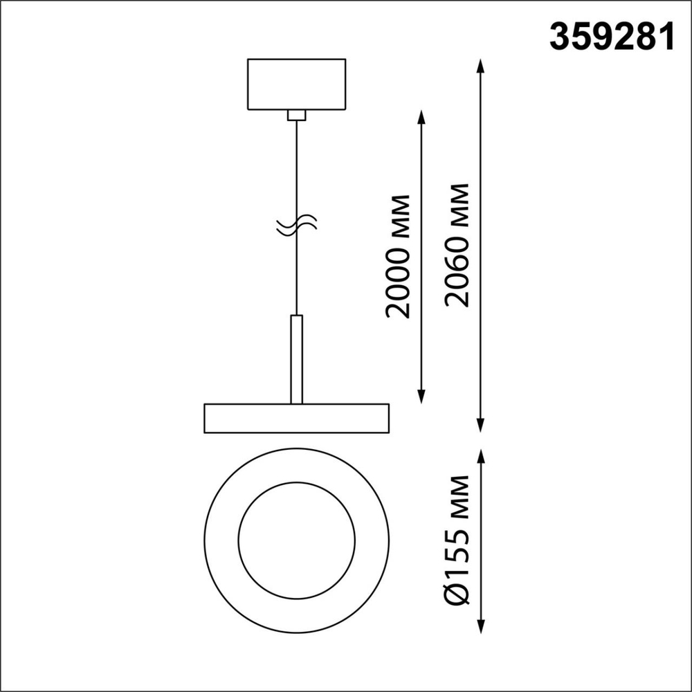 359281 OVER NT23 326 черный Светильник накладной светодиодный IP20 LED 18W 85-265V 1350Лм 3000К MIRROR
