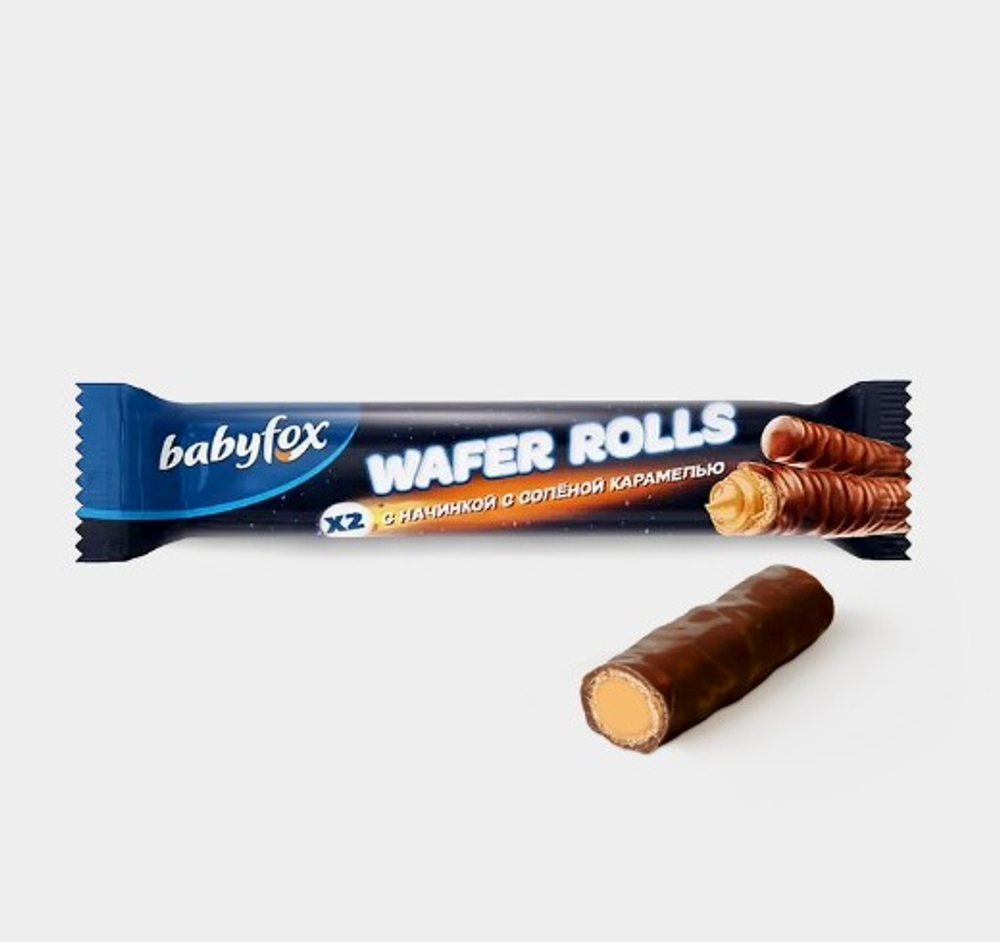 Трубочка "BabyFox. Wafer rolls" 16 гр с соленой карамелью