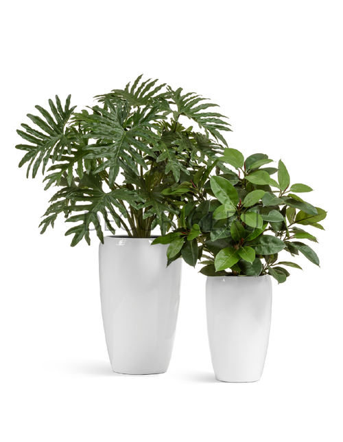 Кашпо TREEZ Effectory Gloss Высокий округлый конус Белый глянцевый лак д-43 см, в-68 см 41.3321-05-066-WH-68