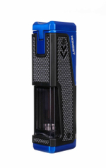 Зажигалка сигарная Honest, четверное пламя, с пробойником и сигарным ложементом, синяя 778-Blue