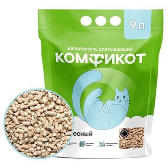 Наполнитель древесный впитывающий, крупные гранулы Комфикот 9 л
