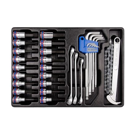 Цена на KING TONY (9-90131MR) Набор торцевых насадок, шестигранники Г-образные и разрезные ключи, ложемент, 31 предмет