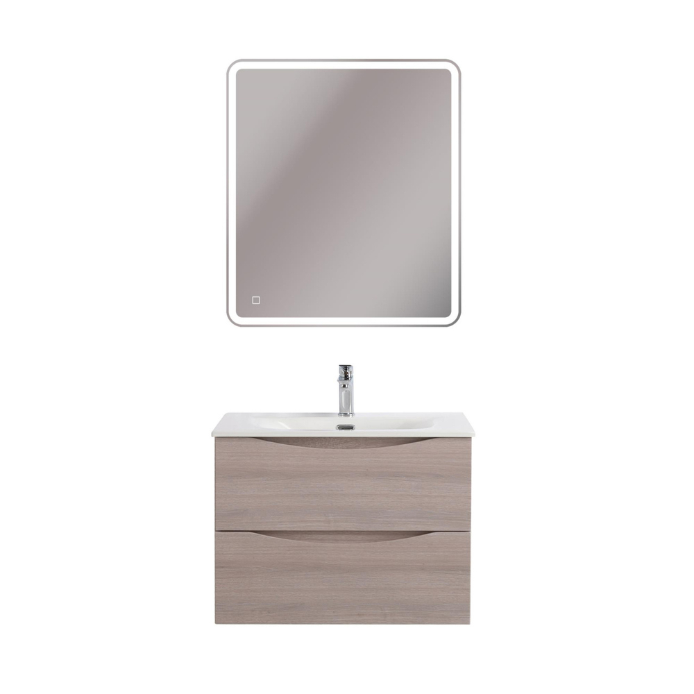 Тумба с раковиной подвесная BelBagno MARINO-CER-N-900-2C-SO-RG-P Rovere Grigio, раковина белая BB-8099-90