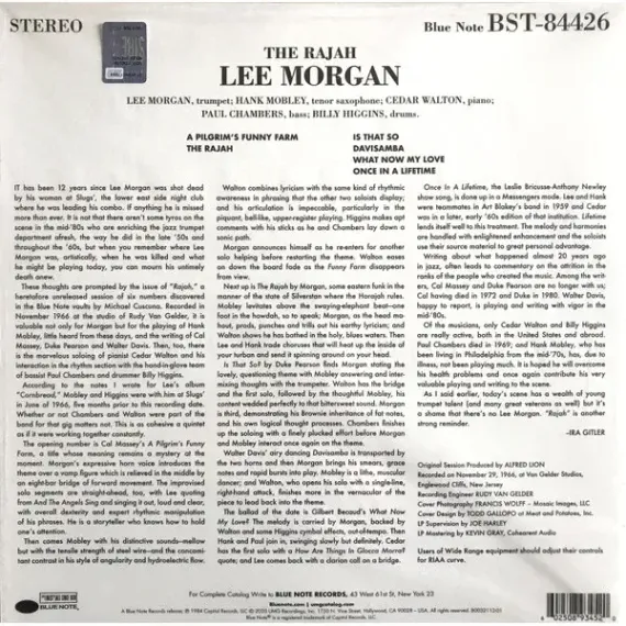 Lee Morgan – The Rajah - Tone Poet LP