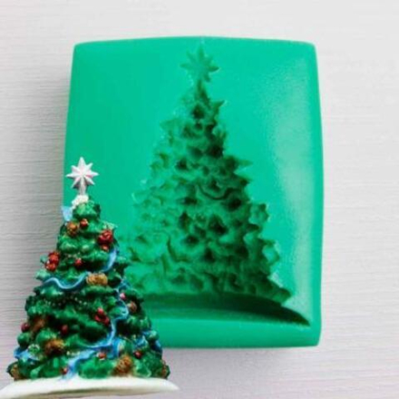 Молд силиконовый Елка новогодняя с игрушками