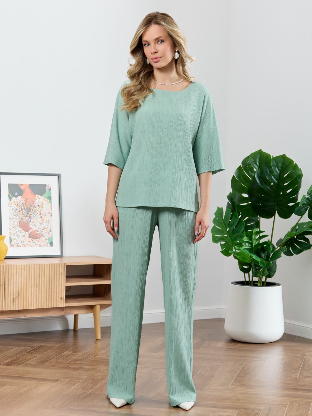 Блузка Сиеста-6 Виотекс СВЕТЛО-ЗЕЛЕНЫЙ